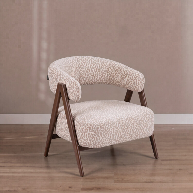 Fauteuil Yasmin leopard taupe
