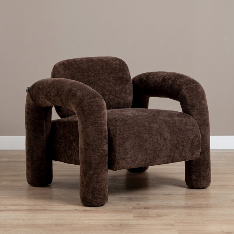 Fauteuil Tess velvet bruin