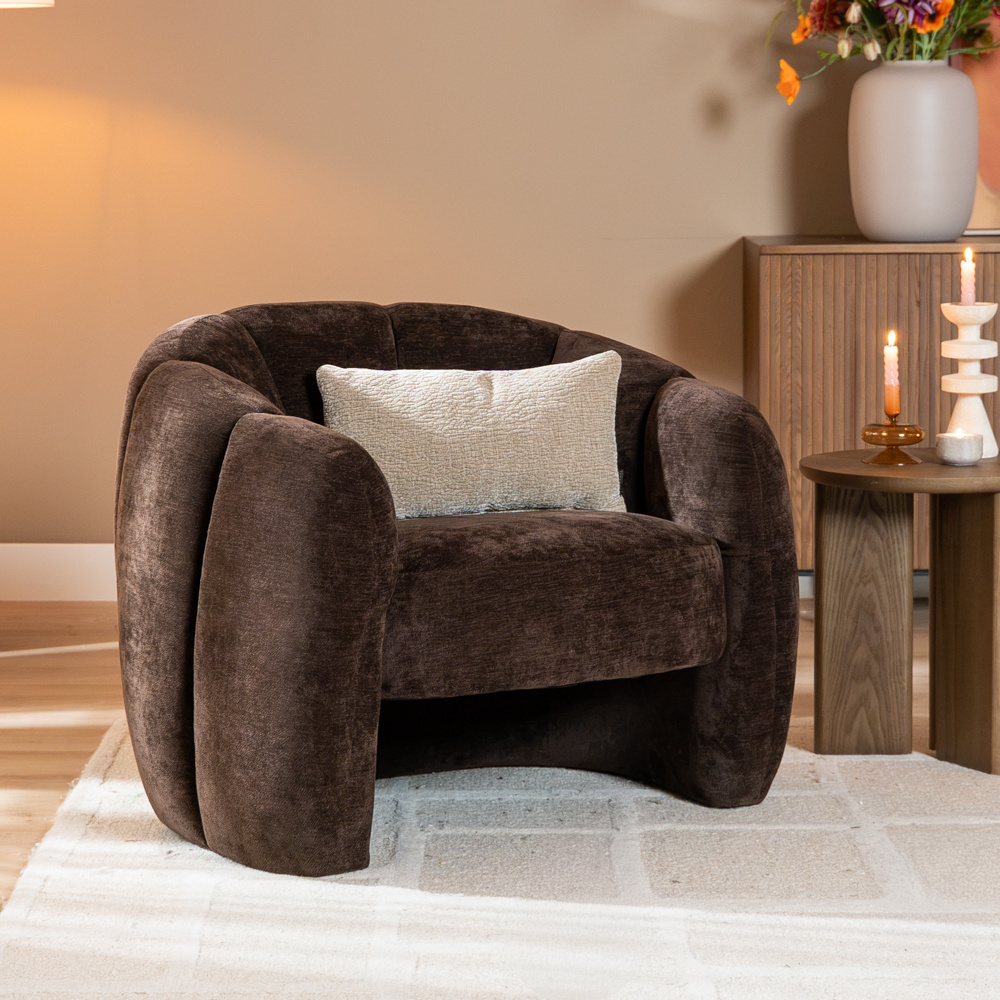 Fauteuil Lois velvet bruin