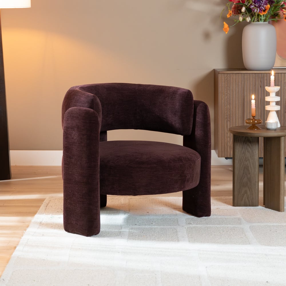 Fauteuil Jolie velvet paars
