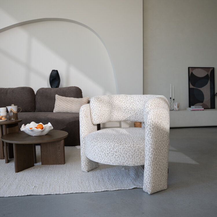 Fauteuil Jolie taupe leopard