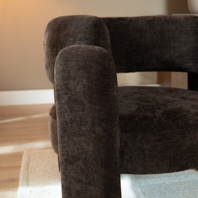 Fauteuil Jolie velvet bruin