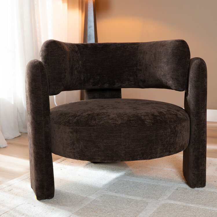 Fauteuil Jolie velvet bruin