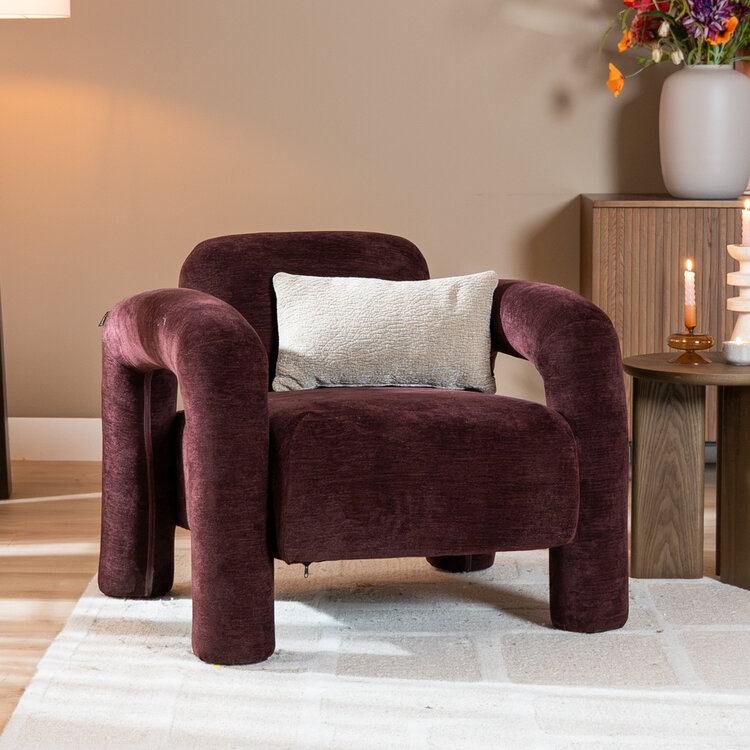 Fauteuil Tess velvet paars