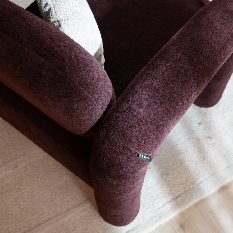 Fauteuil Tess velvet paars