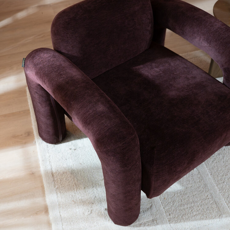 Fauteuil Tess velvet paars