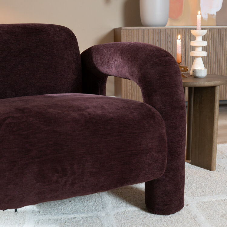 Fauteuil Tess velvet paars
