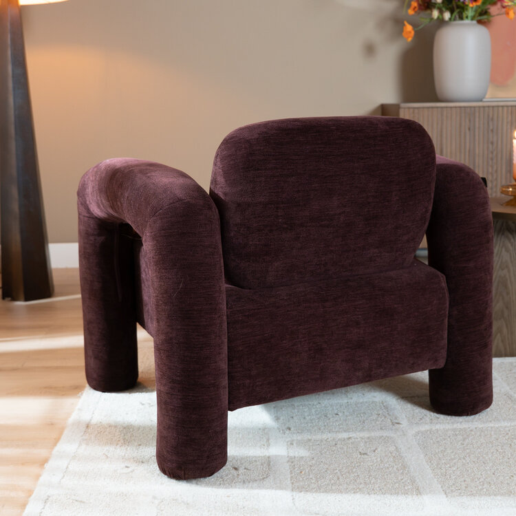 Fauteuil Tess velvet paars