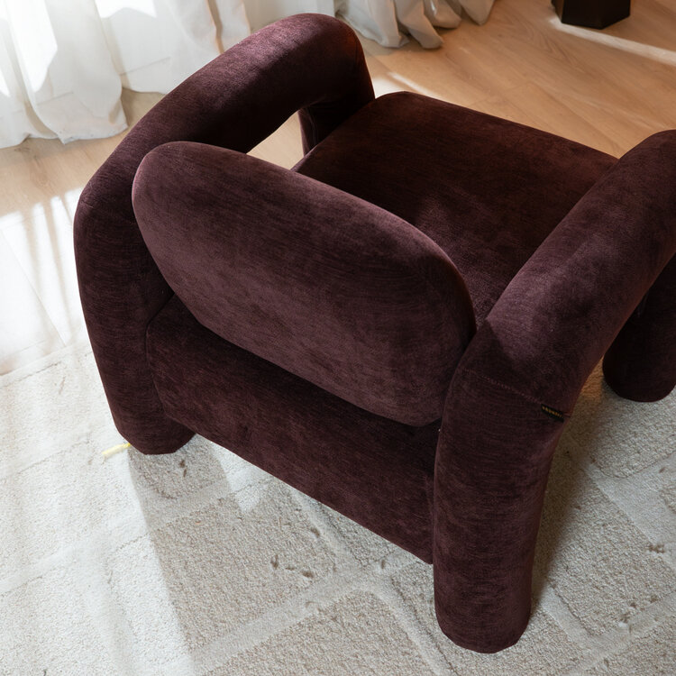 Fauteuil Tess velvet paars