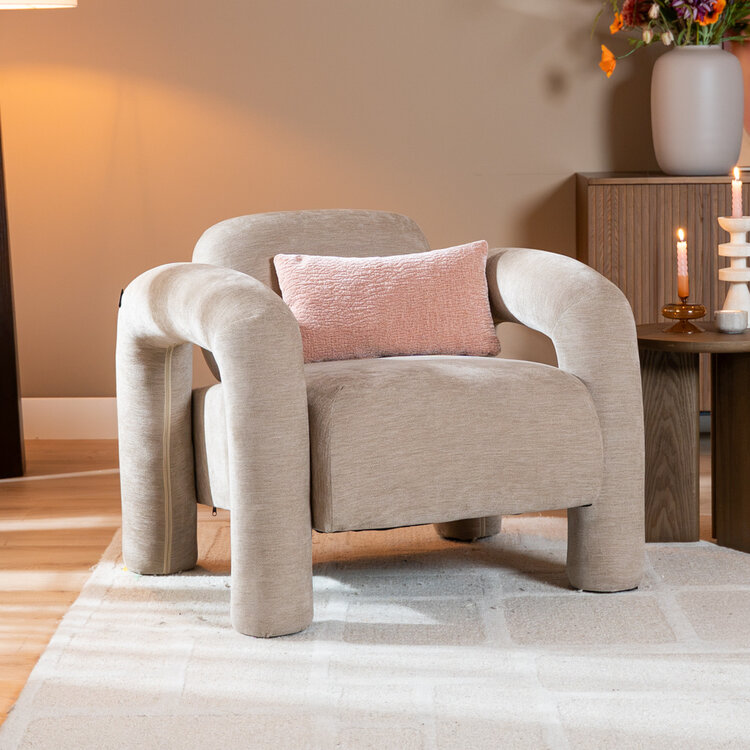Fauteuil Tess velvet beige