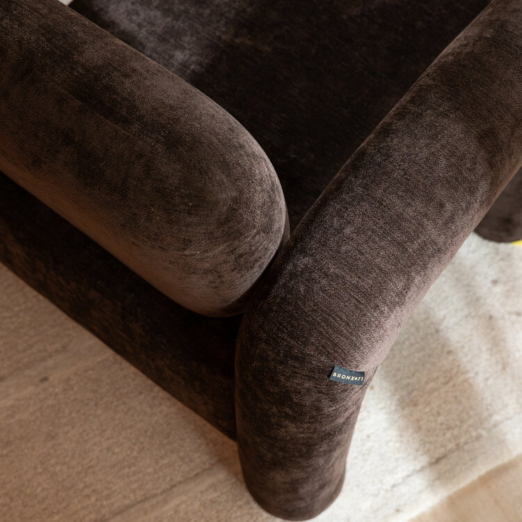 Fauteuil Tess velvet bruin