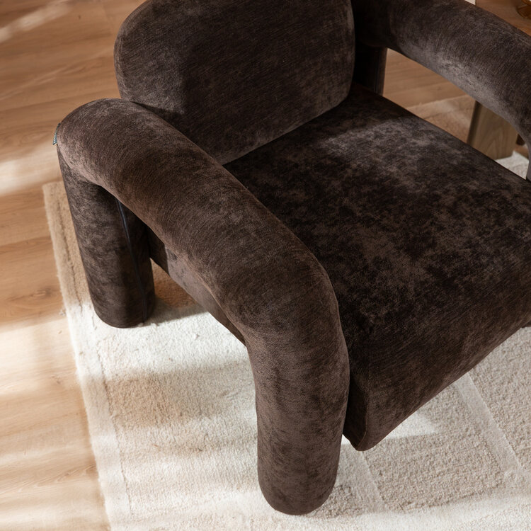 Fauteuil Tess velvet bruin