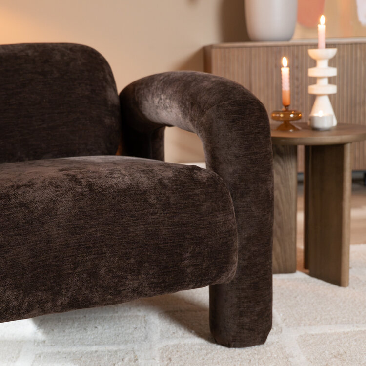 Fauteuil Tess velvet bruin