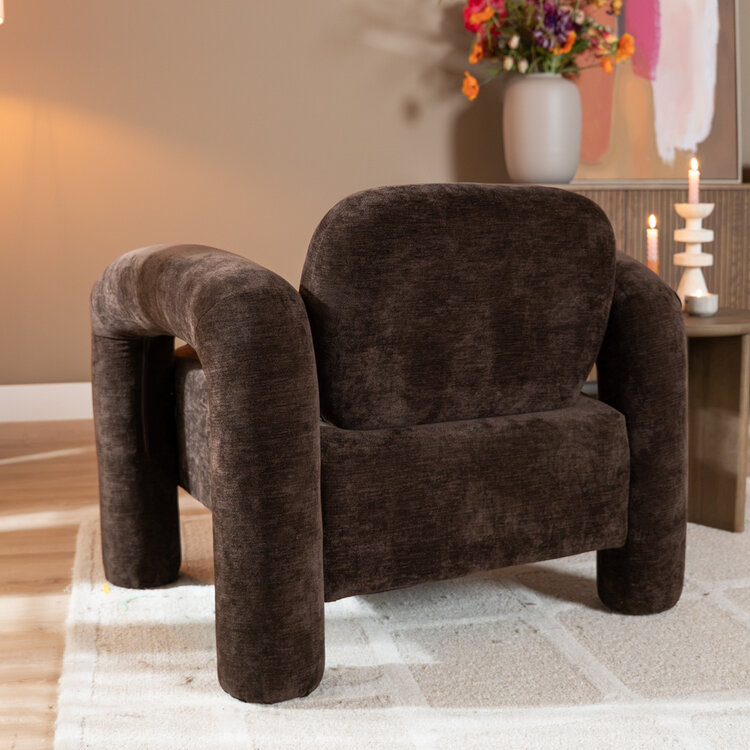 Fauteuil Tess velvet bruin