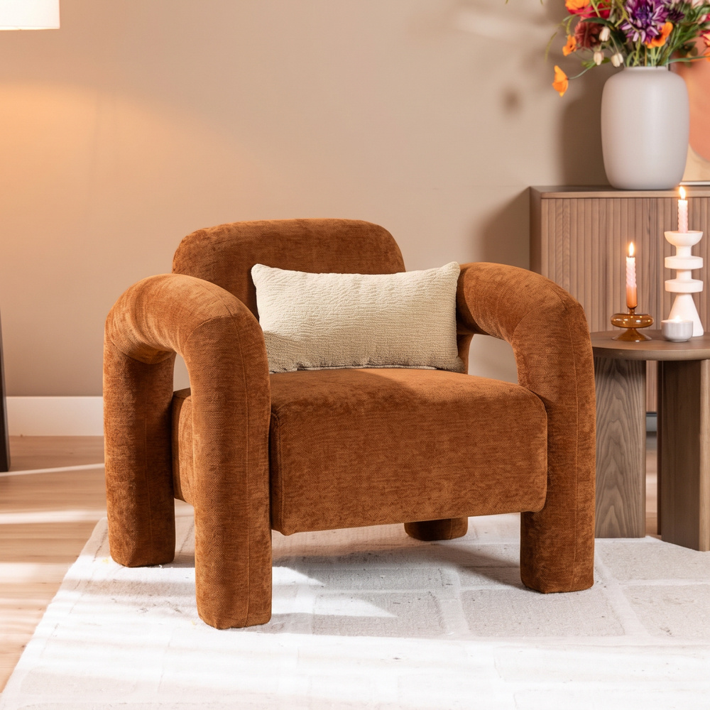 Fauteuil Tess velvet oker