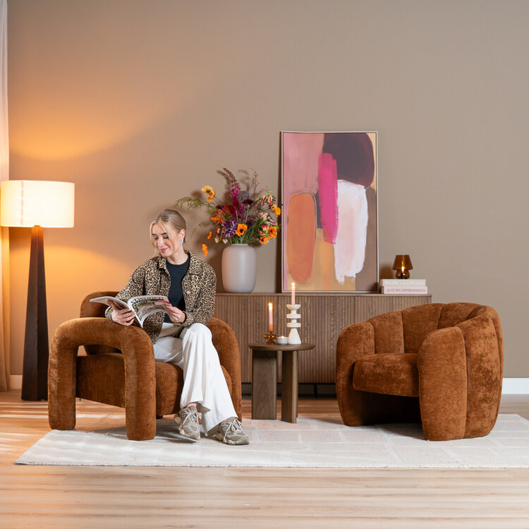 Fauteuil Tess velvet oker