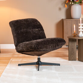 Fauteuil Sara draaibaar velvet bruin