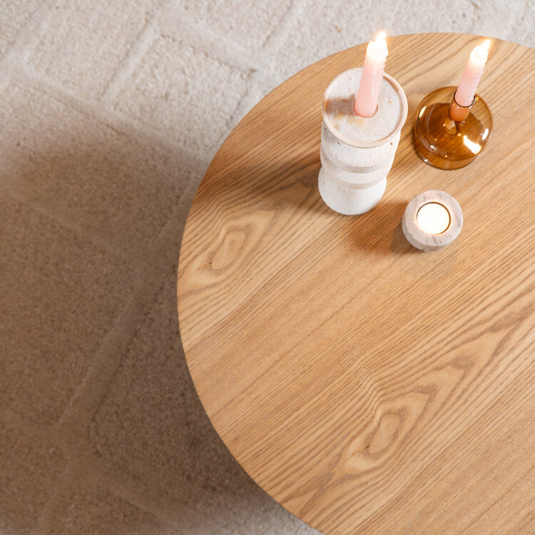 Salontafel Aya ø68 cm blank eiken