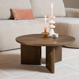 Salontafel Aya ø68 cm rustiek eiken