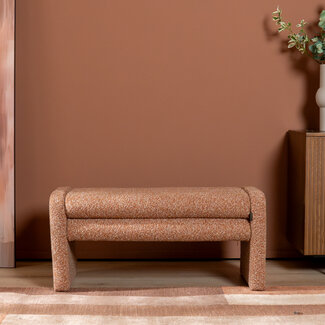Eetkamerbank Neil bouclé terracotta 100 cm