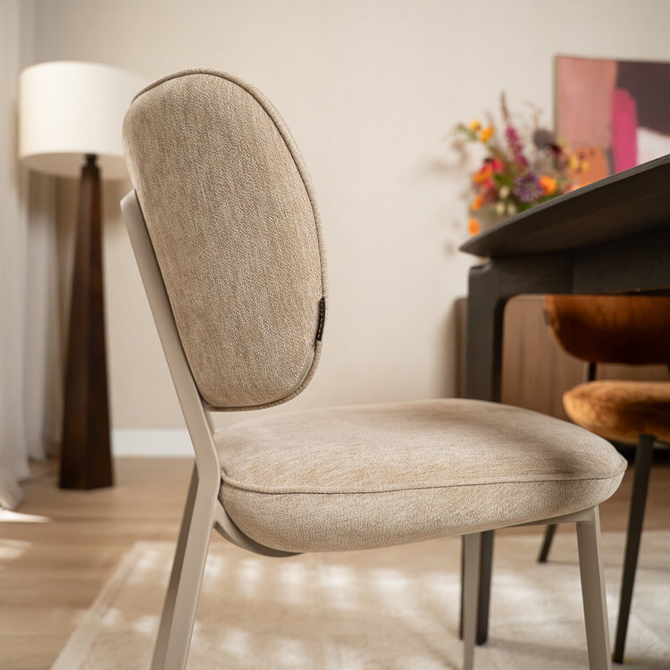 Eetkamerstoel Rosa velvet beige