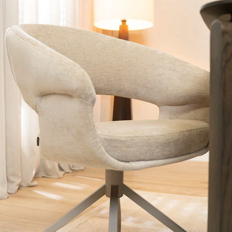 Eetkamerstoel Suzie draaibaar velvet beige