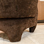 Fauteuil met hocker Emma velvet bruin