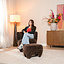 Fauteuil met hocker Emma velvet bruin