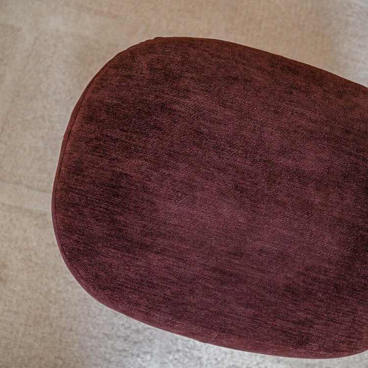 Fauteuil met hocker Emma velvet paars