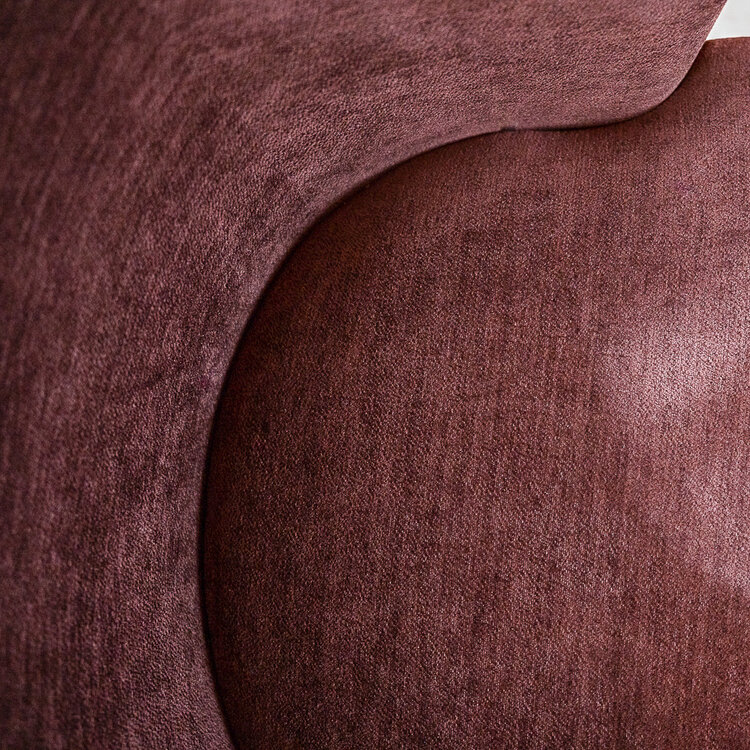 Fauteuil met hocker Emma velvet paars