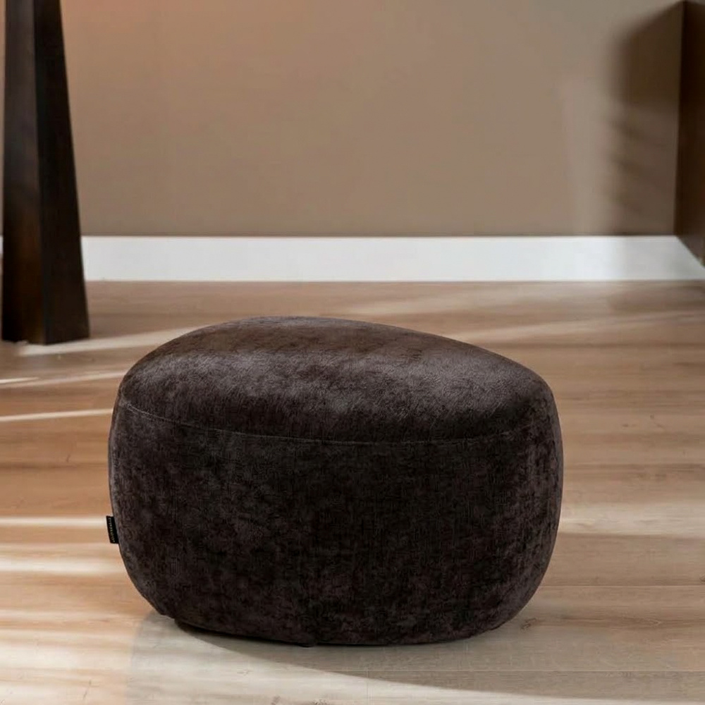 Poef Fenna velvet bruin