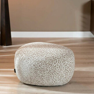 Poef Fenna taupe leopard