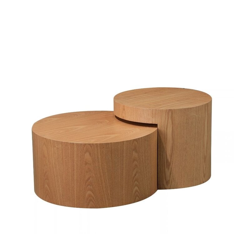 Salontafel set Ontario Ø55 en Ø80 cm blank eiken