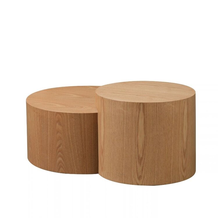 Salontafel set Ontario Ø55 en Ø80 cm blank eiken