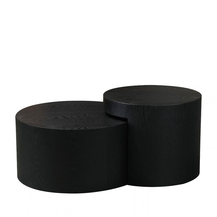 Salontafel set Ontario Ø55 en Ø80 cm zwart