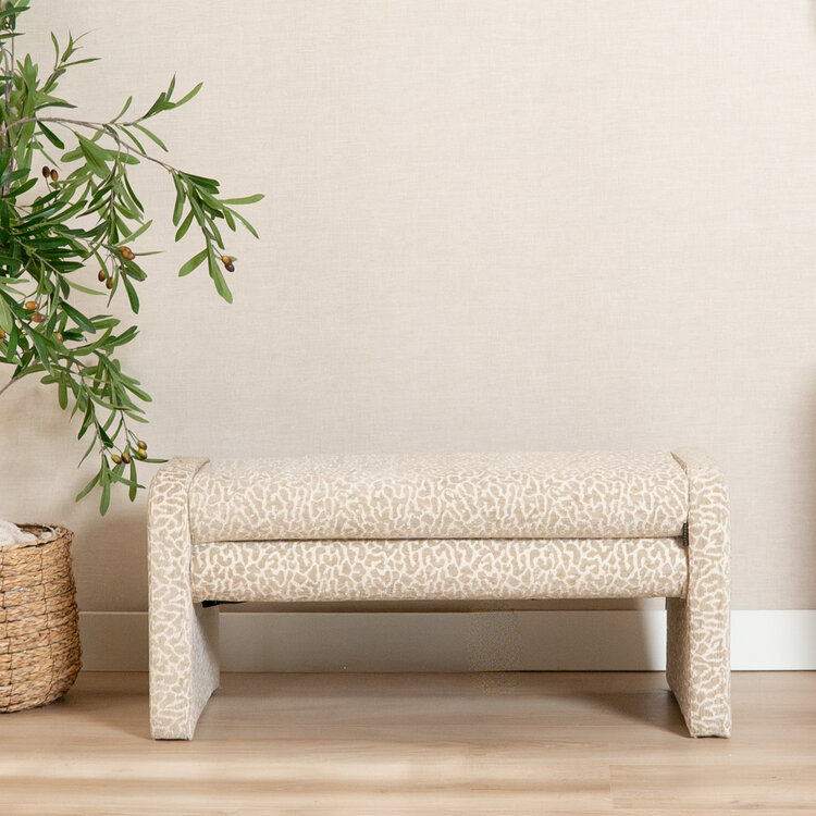 Eetkamerbank Lux leopard taupe 100 cm