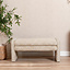 Eetkamerbank Ravi chenille beige/taupe 100 cm