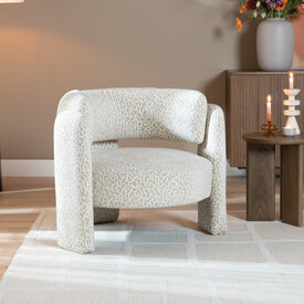 Fauteuil Jolie taupe leopard