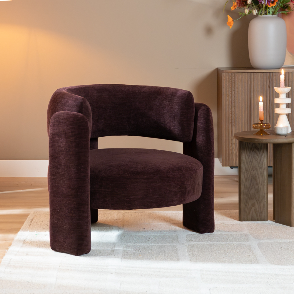 Fauteuil Jolie velvet paars