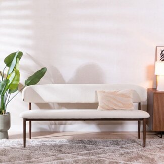 Eetkamerbank Lara linnen off white 160 cm