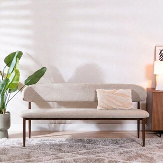 Eetkamerbank Lara linnen taupe 160 cm