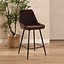 Barkruk Lynn velvet bruin 71 cm