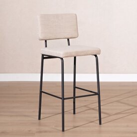 Scandinavische barkruk Espen beige gerecyclede stof 64-77 cm
