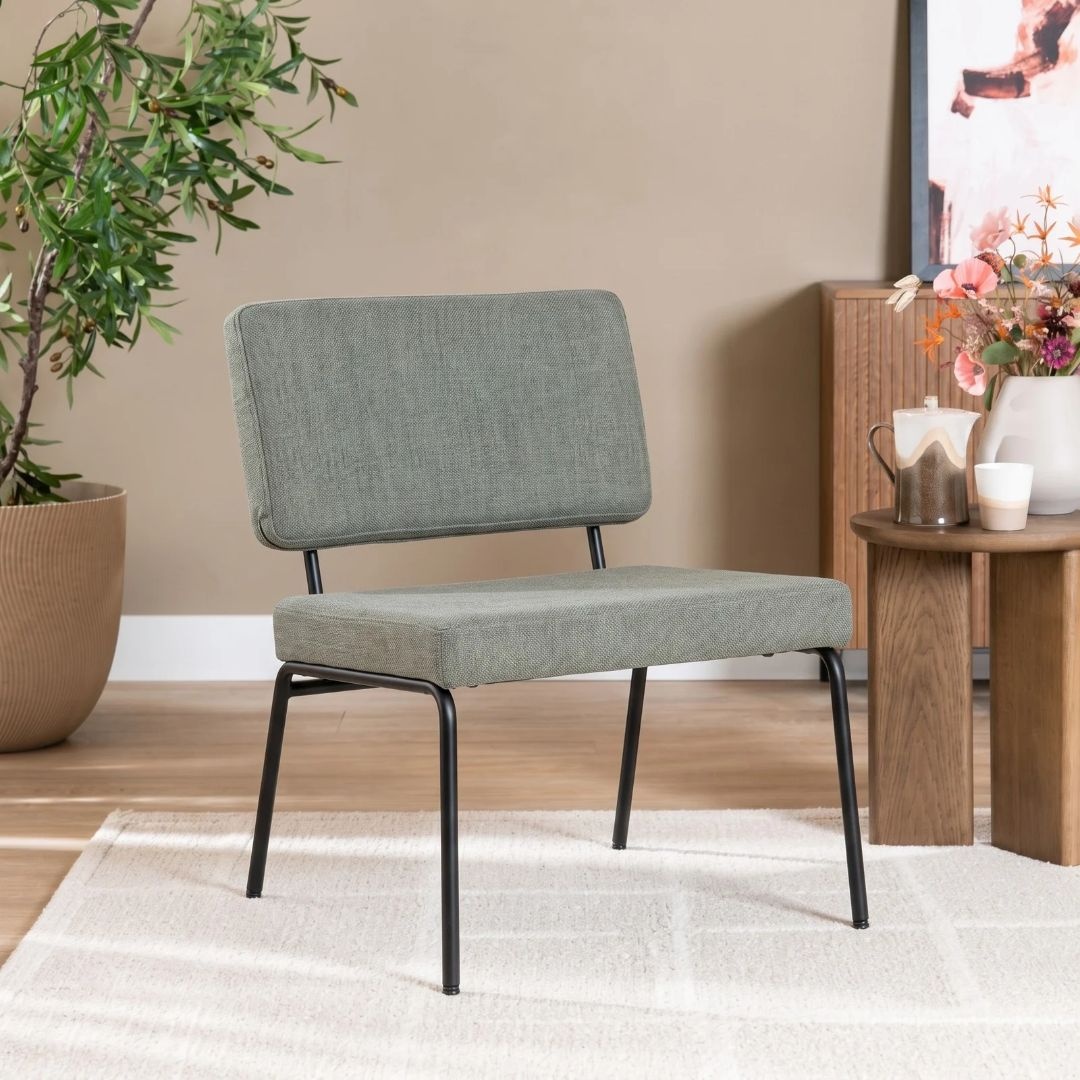 Scandinavische fauteuil Espen groen gerecyclede stof