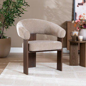 Fauteuil Liva velvet beige