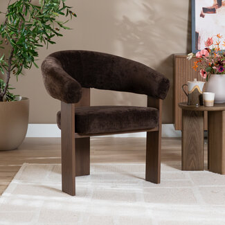 Fauteuil Liva velvet bruin