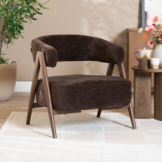 Fauteuil Yasmin velvet bruin