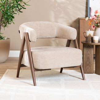 Fauteuil Yasmin velvet beige