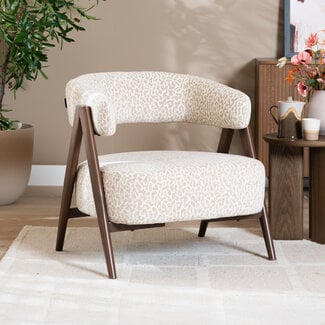 Fauteuil Yasmin leopard taupe