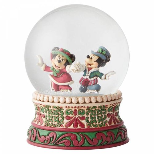 Splendid Skaters (Victorian Mickey & Minnie Mouse Waterball) - Disney Traditions 